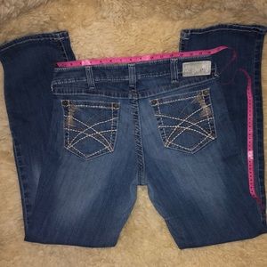 Ariat-Turquoise Distressed BootCut Jeans